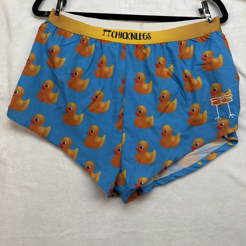 Chicknlegs Women's Blue Rubber‎ Duckie Print Shorts Large